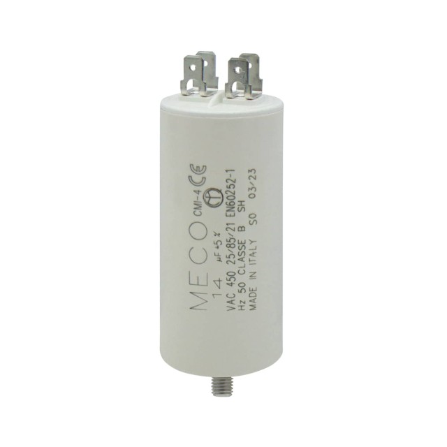 ΠΥΚΝΩΤΗΣ ΜΟΝΙΜΟΥ ΛΕΙΤΟΥΡΓΙΑΣ FASTON 14μF 450VAC MECO