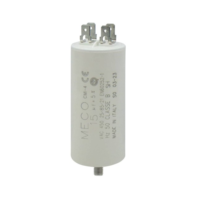 ΠΥΚΝΩΤΗΣ ΜΟΝΙΜΟΥ ΛΕΙΤΟΥΡΓΙΑΣ FASTON 15μF 450VAC MECO
