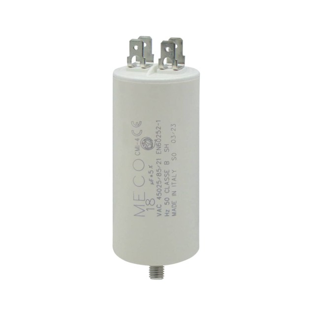 ΠΥΚΝΩΤΗΣ ΜΟΝΙΜΟΥ ΛΕΙΤΟΥΡΓΙΑΣ FASTON 18μF 450VAC MECO