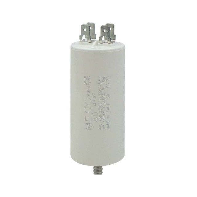 ΠΥΚΝΩΤΗΣ ΜΟΝΙΜΟΥ ΛΕΙΤΟΥΡΓΙΑΣ FASTON 80μF 450VAC MECO