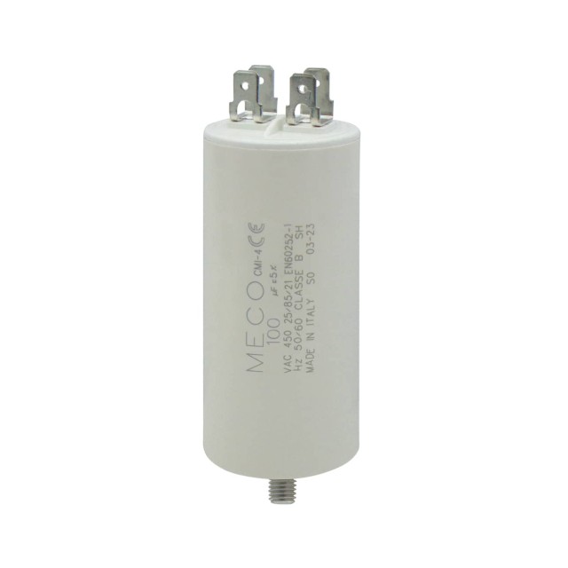 ΠΥΚΝΩΤΗΣ ΜΟΝΙΜΟΥ ΛΕΙΤΟΥΡΓΙΑΣ FASTON 100μF 450VAC MECO