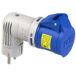 ADAPTOR ΒΙΟΜΗΧΑΝΙΚΟ ΑΡΣΕΝΙΚΟ ΓΩΝΙΑΚΟ 2P 16A ΣΕ ΠΡΙΖΑ ΘΗΛYKΗ 3P 16A IP44/IP20 9434100 PCE