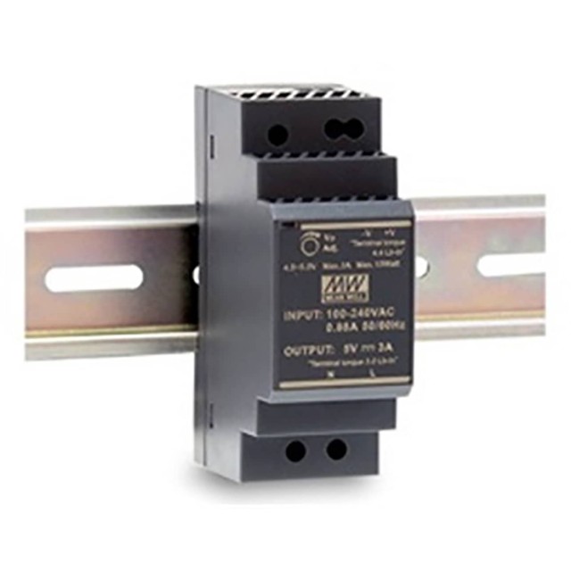 ΤΡΟΦΟΔΟΤΙΚΟ ΡΑΓΑΣ 15W/5VDC/3A ULTRA SLIM HDR-30-5 MEAN WELL