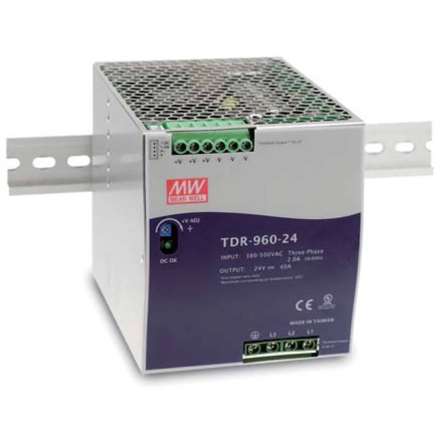 ΤΡΟΦΟΔΟΤΙΚΟ ΡΑΓΑΣ 960W/48V/20A SLIM 3Φ TDR-960-48 MEAN WELL
