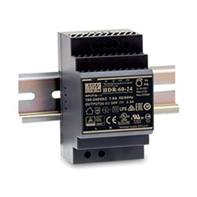 ΤΡΟΦΟΔΟΤΙΚΟ ΡΑΓΑΣ 60W/15VDC/4A ULTRA SLIM HDR-60-15 MEAN WELL