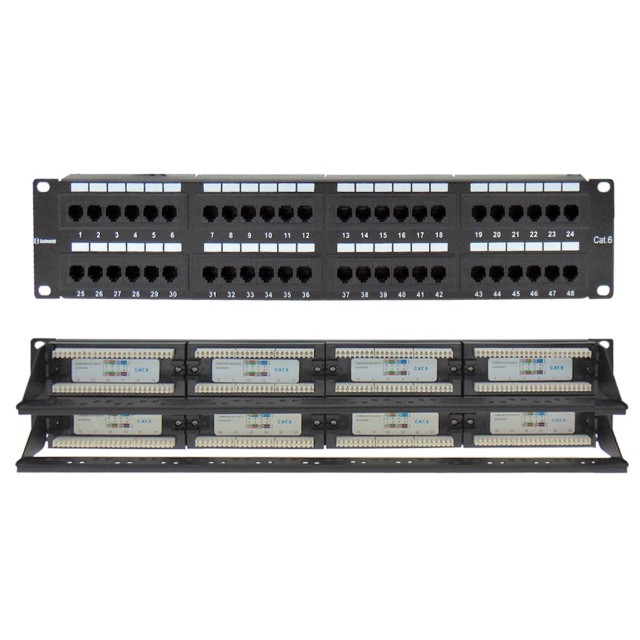 PATCH PANEL CAT6 UTP 48P 19" 2U ΜΕ ΟΔΗΓΟ ΚΑΛΩΔΙΩΝ SAFEWELL PATCH PANEL CAT6 UTP 48P 19" 2U ΜΕ ΟΔΗΓΟ ΚΑΛΩΔΙΩΝ SAFEWELL