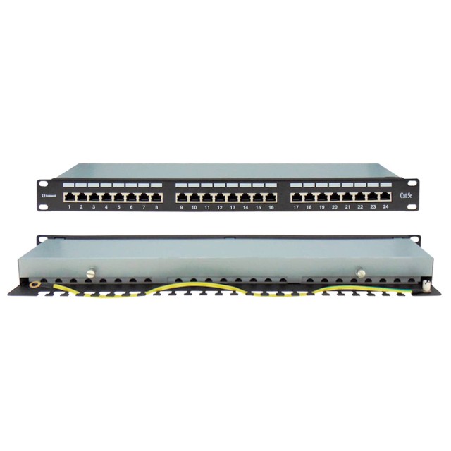 PATCH PANEL CAT5e FTP 24P 19" 1U ΜΕ ΟΔΗΓΟ ΚΑΛΩΔΙΩΝ SAFEWELL