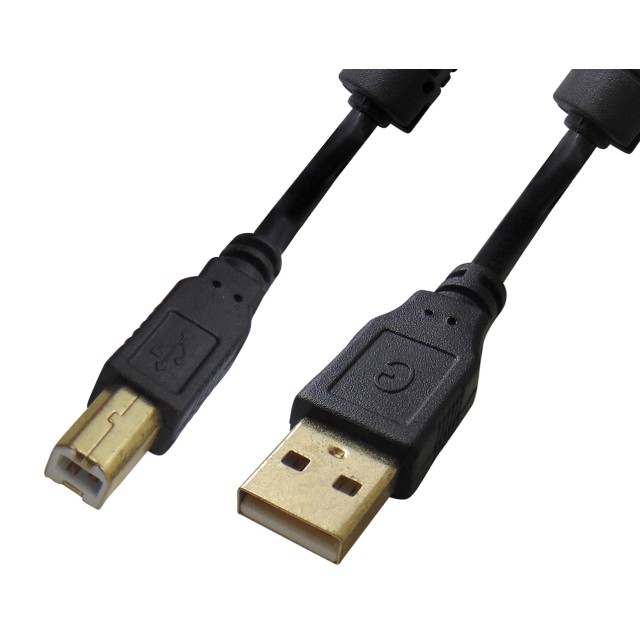 ΚΑΛΩΔΙΟ USB 2.0 A/M B/M 5m ΔΕΔΟΜΕΝΩΝ ΜΕ ΦΕΡΡΙΤΗ HIGH SPEED ΜΑΥΡΟ BLS VZN