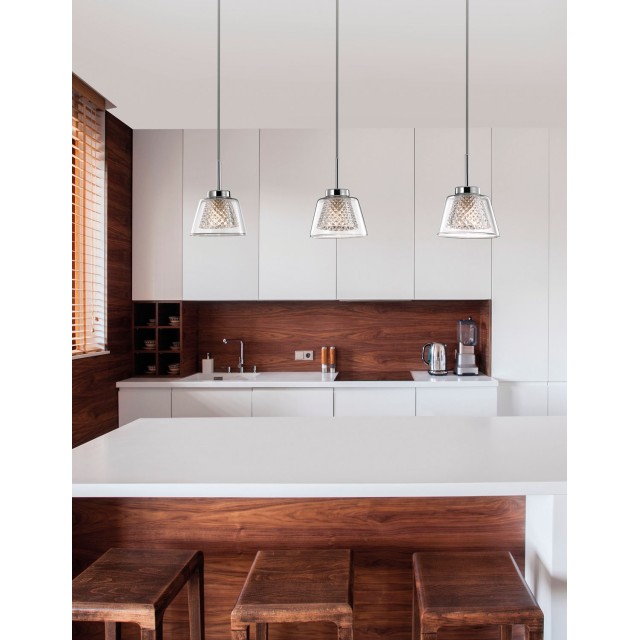 Chrome Aluminium  Clear Glass G9 3x33 Watt 230 Volt IP20 Bulb Included L: 65 W: 10 H: 120 cm 1300301303