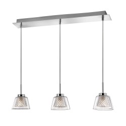 Chrome Aluminium  Clear Glass G9 3x33 Watt 230 Volt IP20 Bulb Included L: 65 W: 10 H: 120 cm 1300301303