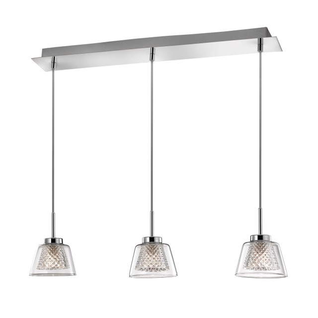 Chrome Aluminium  Clear Glass G9 3x33 Watt 230 Volt IP20 Bulb Included L: 65 W: 10 H: 120 cm 1300301303
