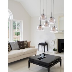 Chrome Aluminium Clear Glass G9 5x33 Watt 230 Volt IP20 Bulb Included D: 30 H: 120 cm 1300301305