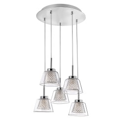 Chrome Aluminium Clear Glass G9 5x33 Watt 230 Volt IP20 Bulb Included D: 30 H: 120 cm 1300301305