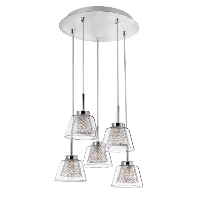 Chrome Aluminium Clear Glass G9 5x33 Watt 230 Volt IP20 Bulb Included D: 30 H: 120 cm 1300301305