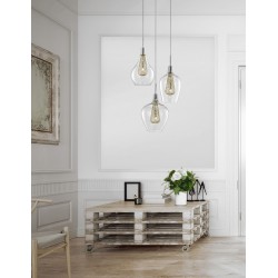 Chrome Aluminium Clear Glass & Gold Frame LED G9 3x5W Bulb Excluded D: 30 H: 120 cm 1500202803