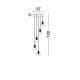 Chrome Aluminium Clear Glass & Gold Frame LED G9 5x5W Bulb Excluded D: 37 H: 120 cm 1500202805