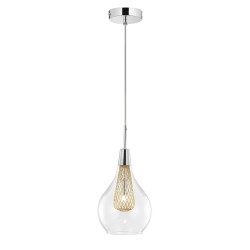 Chrome Aluminium Clear Glass & Gold Frame LED G9 1x5W Bulb Excluded D: 16 H1: 20 H2: 120 cm 1500202811