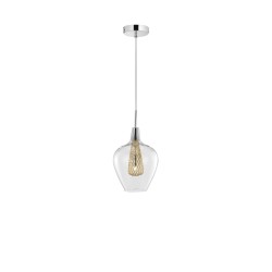 Chrome Aluminium Clear Glass & Gold Frame LED G9 1x5W Bulb Excluded D: 18 H1: 19 H2: 120 cm 1500202821