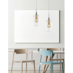 Chrome Aluminium Clear Glass & Gold Frame LED G9 1x5W Bulb Excluded D:14 H1:19 H2:120 cm 1500202831