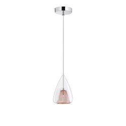 Chrome Aluminium Clear Glass & Rose Gold Frame LED G9 1x5W Bulb Excluded D: 16.5 H: 120 cm 1600200501