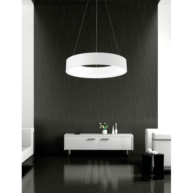 Matt White Aluminium & Acrylic LED 42 Watt 230 Volt 2700Lm 4000K IP20 D: 60 H: 120 cm 6167203