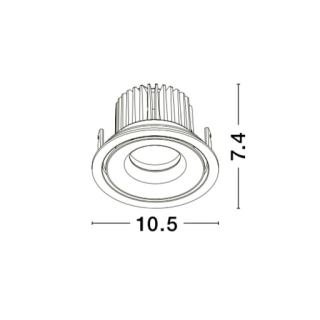 Black Aluminium 10W Cree D:10.5 H:7.4 800Lm 3000K IP20