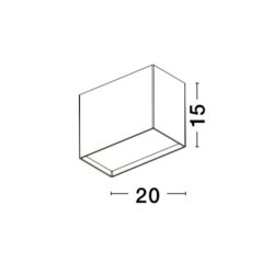 Sandy White Aluminium L: 20 W: 10.5 H: 15 cm