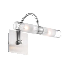 Clear Glass Satin Nickel Metal G9 2x40 Watt 230 Volt IP44 Bulb Excluded L: 22 W: 12 H: 18 cm 6310661