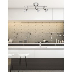 Satin Nickel Metal GU10 3x50 Watt IP20 Bulb Excluded L: 49 W: 8 H: 10.9 cm 660003