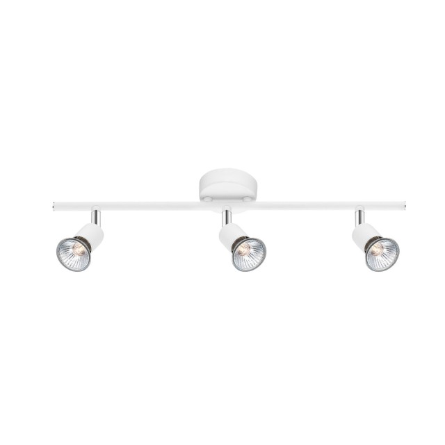 Matt White Metal GU10 3x50 Watt IP20 Bulb Excluded L: 49 W: 8 H: 10.9 cm 661003
