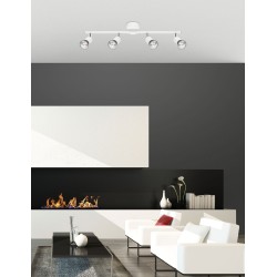 Matt White Metal GU10 4x50 Watt IP20 Bulb Excluded L: 51 W: 8 H: 10.9 cm 661004