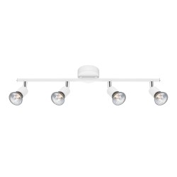 Matt White Metal GU10 4x50 Watt IP20 Bulb Excluded L: 51 W: 8 H: 10.9 cm 661004