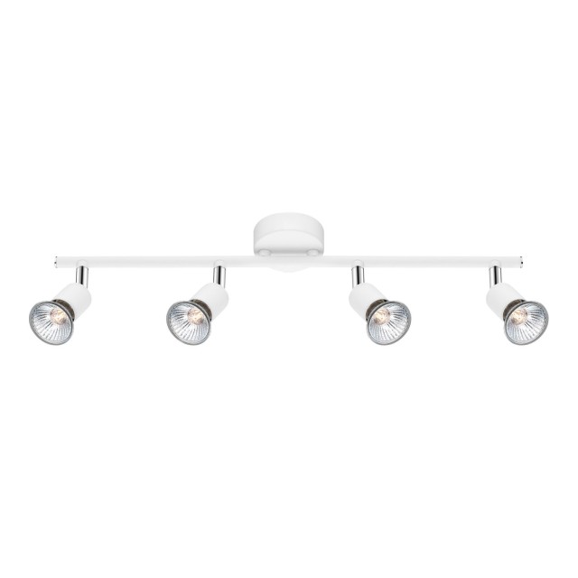 Matt White Metal GU10 4x50 Watt IP20 Bulb Excluded L: 51 W: 8 H: 10.9 cm 661004