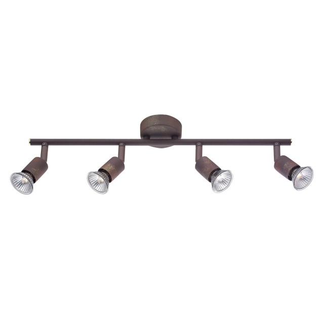 Rust Metal GU10 4x50 Watt 230 Volt IP20 Bulb Excluded L: 51 W: 8 H: 10.9 cm 662004