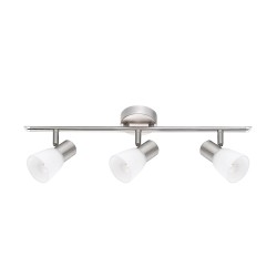 Opal Glass Satin Nickel Metal LED E14 3x40W IP20 Bulb Excluded L: 52 W: 7.8 H: 16.2 cm 667003