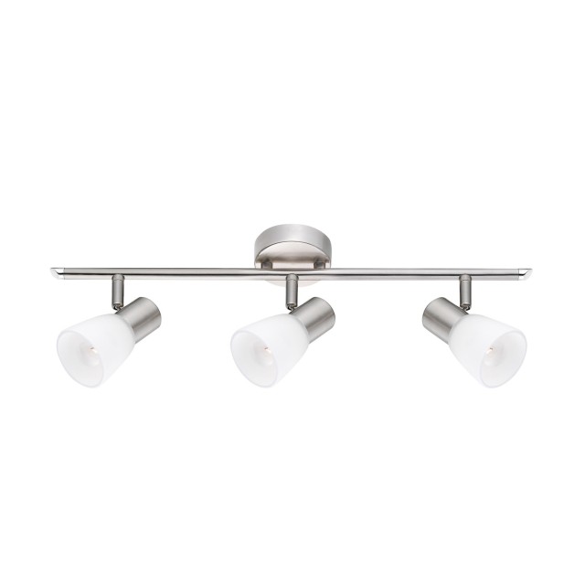 Opal Glass Satin Nickel Metal LED E14 3x40W IP20 Bulb Excluded L: 52 W: 7.8 H: 16.2 cm 667003