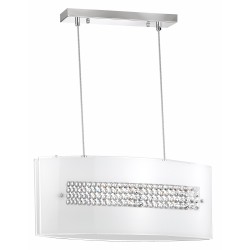 Chrome Aluminium White Glass & Crystal LED E27 3x40 Watt IP20 Bulb Excluded  L: 58 W: 26 H: 110 cm 7310602