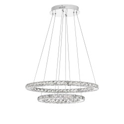 Chrome Aluminium & Crystal AdjusTable LED 40 Watt 2400Lm 3000 IP20 L: 64 W: 44 H: 120 cm 7403001