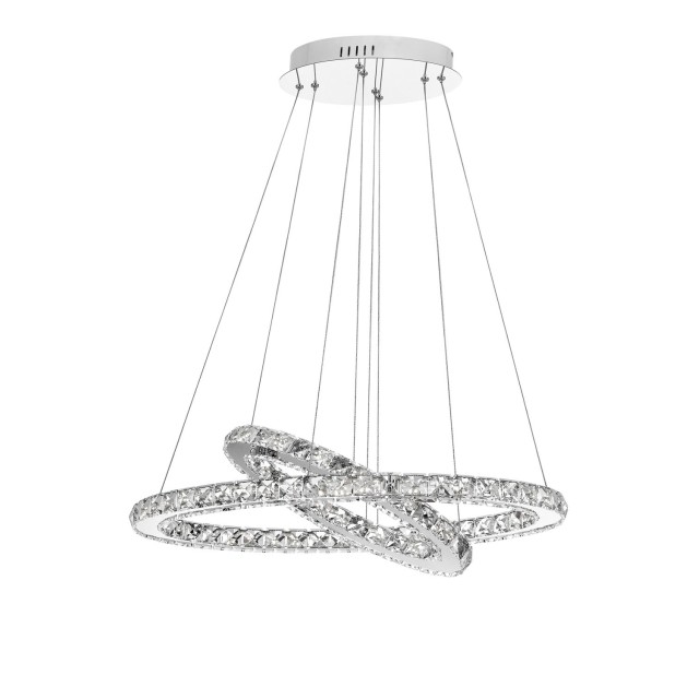 Chrome Aluminium & Crystal AdjusTable LED 40 Watt 2400Lm 3000 IP20 L: 64 W: 44 H: 120 cm 7403001