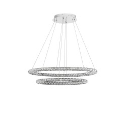 Chrome Aluminium & Crystal AdjusTable LED 52 Watt 3120Lm 3000 IP20 L: 85 W: 42 H: 120 cm 7403002