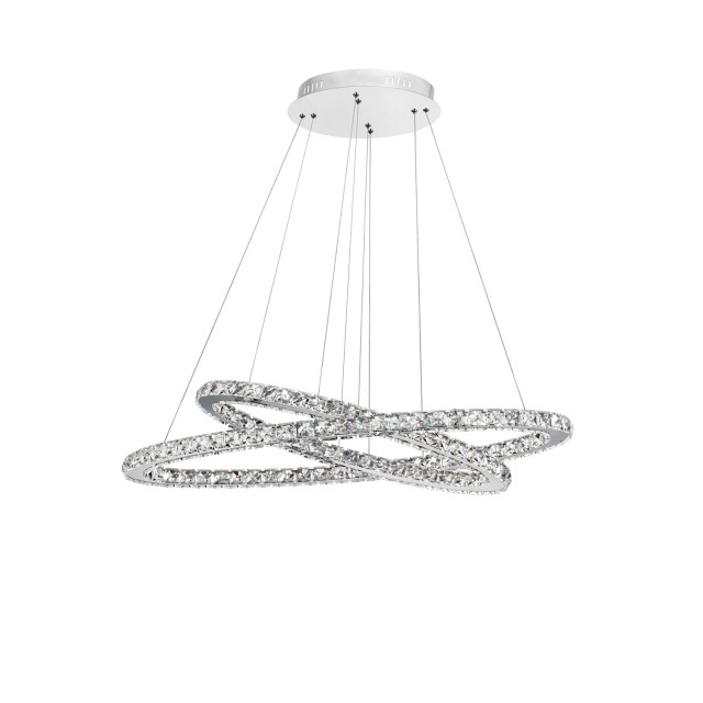 Chrome Aluminium & Crystal AdjusTable LED 52 Watt 3120Lm 3000 IP20 L: 85 W: 42 H: 120 cm 7403002