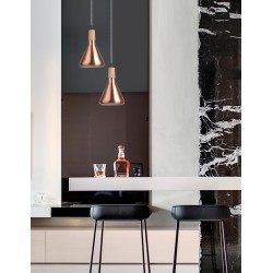 Copper Metal & Natural Wood LED E14 1x40 Watt IP20 Bulb Excluded D: 12.5 H1: 13 H2: 120cm 7605175