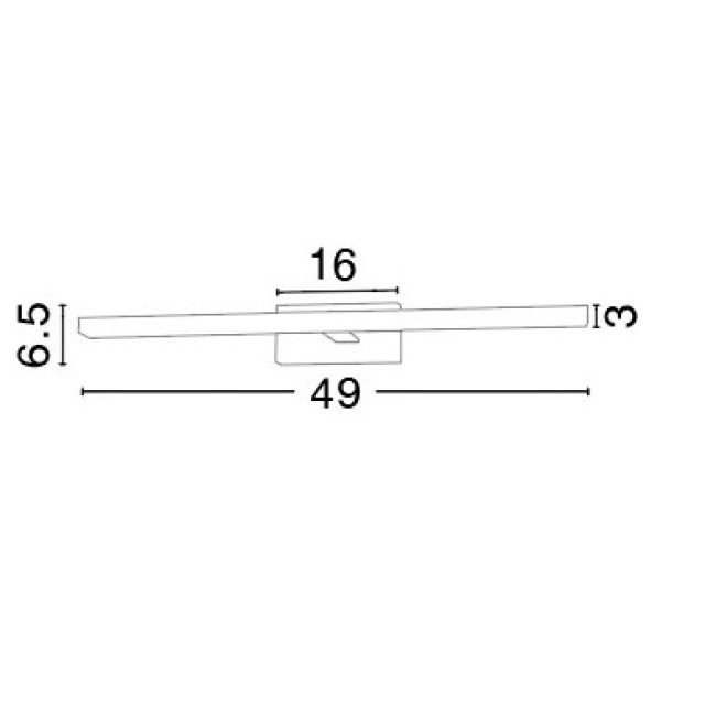 Chrome Aluminium & Acrylic LED 12W 874Lm 3000 IP44 L: 49 W1: 3 W2: 9 H: 6.5 cm 787001