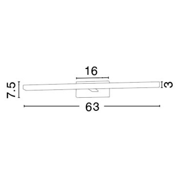 Chrome Aluminium & Acrylic LED 18W 1513Lm 3000 IP44 L: 63 W1: 3 W2: 9 H: 7.5 cm 787002