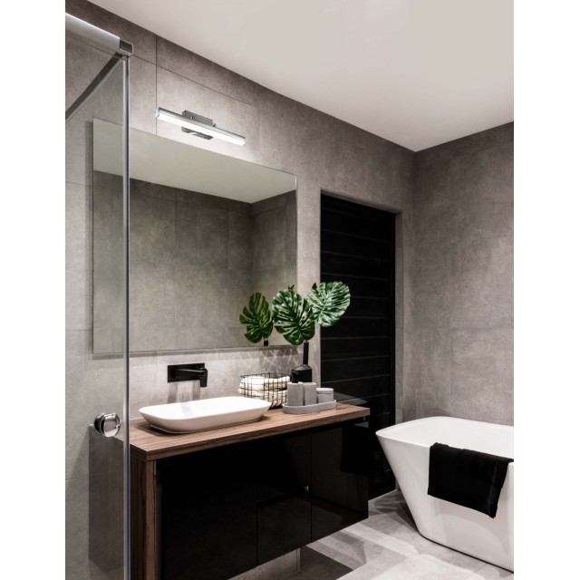 Chrome Aluminium & Acrylic LED 12W 1174Lm 3000 IP44 L: 49 W1: 3 W2: 7.5 H: 6.5 cm 787005