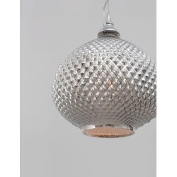 Chrome Glass & Metal LED E27 1x40 Watt 230 Volt IP20 Bulb Excluded D: 28 H1: 30 H2:120 cm 8040201