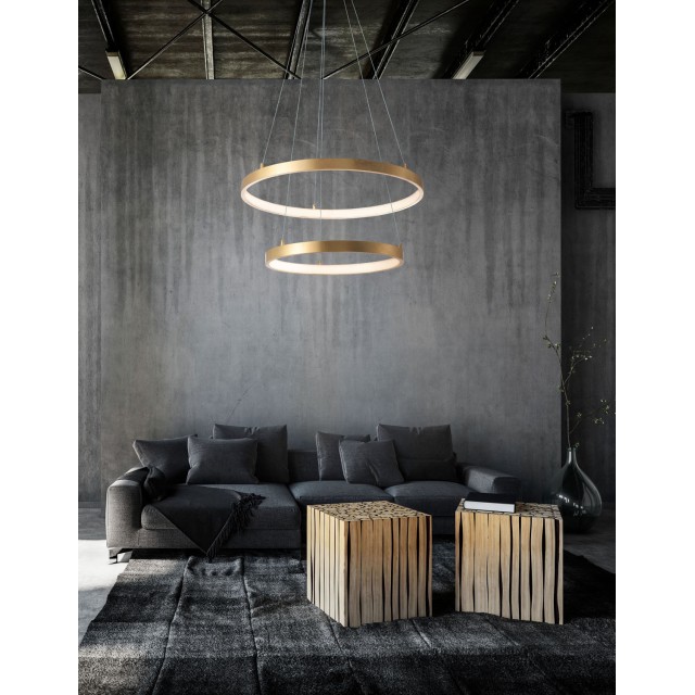 Golden Leaf Aluminium & Acrylic AdjusTable LED 65 Watt 230 Volt 3900Lm 3000 IP20 D: 60 H: 150 cm 8100281