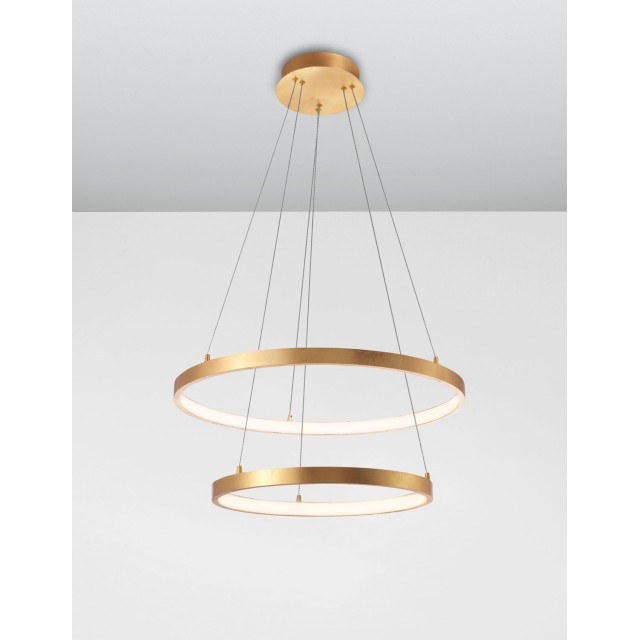 Golden Leaf Aluminium & Acrylic AdjusTable LED 65 Watt 230 Volt 3900Lm 3000 IP20 D: 60 H: 150 cm 8100281