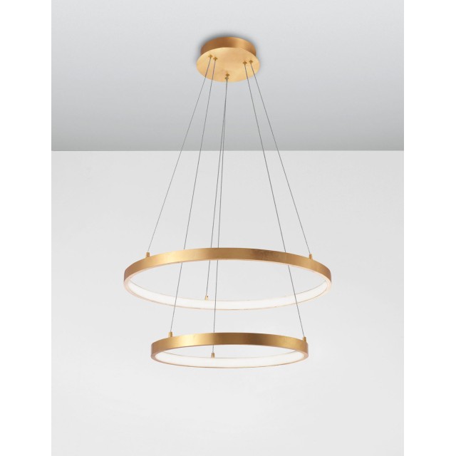 Golden Leaf Aluminium & Acrylic AdjusTable LED 65 Watt 230 Volt 3900Lm 3000 IP20 D: 60 H: 150 cm 8100281