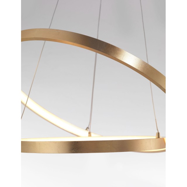 Golden Leaf Aluminium & Acrylic AdjusTable LED 65 Watt 230 Volt 3900Lm 3000 IP20 D: 60 H: 150 cm 8100281
